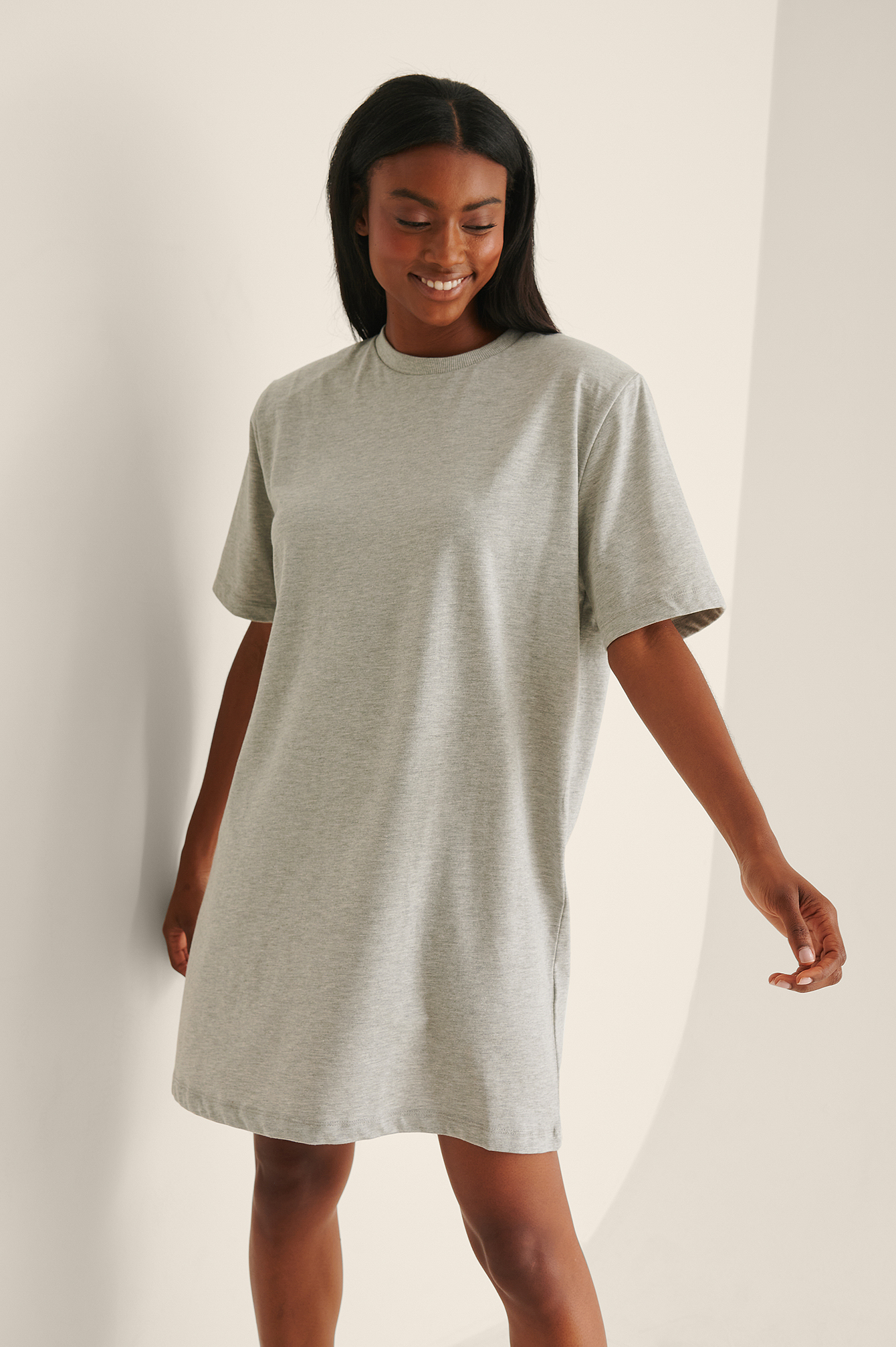 Organic Shoulder Pad T-shirt Dress Grey ...